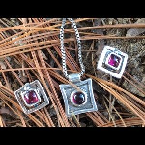 Garnet SS 925 Shablool necklace *EARRINGS SOLD*